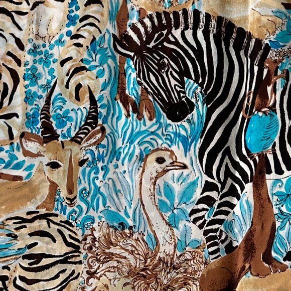 Lilly Pulitzer Elsa 100% Silk Blouse Lilly's Zoo Print M Smocked Timeless NWOT - Picture 8 of 16